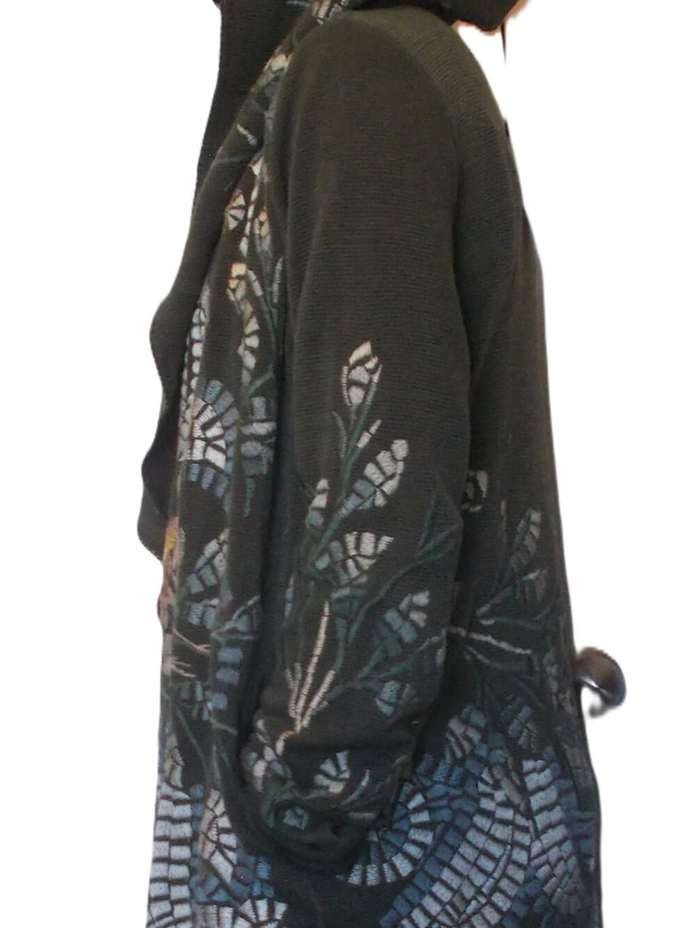 Biya ~ Johnny Was Hooded Cardi-Duster S also fit M? Glorious Embroidered Cranes - Picture 4 of 5
